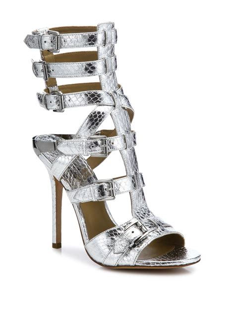 michael kors ming metallic snakeskin gladiator sandal|Ming Metallic Snakeskin Gladiator Sandal .